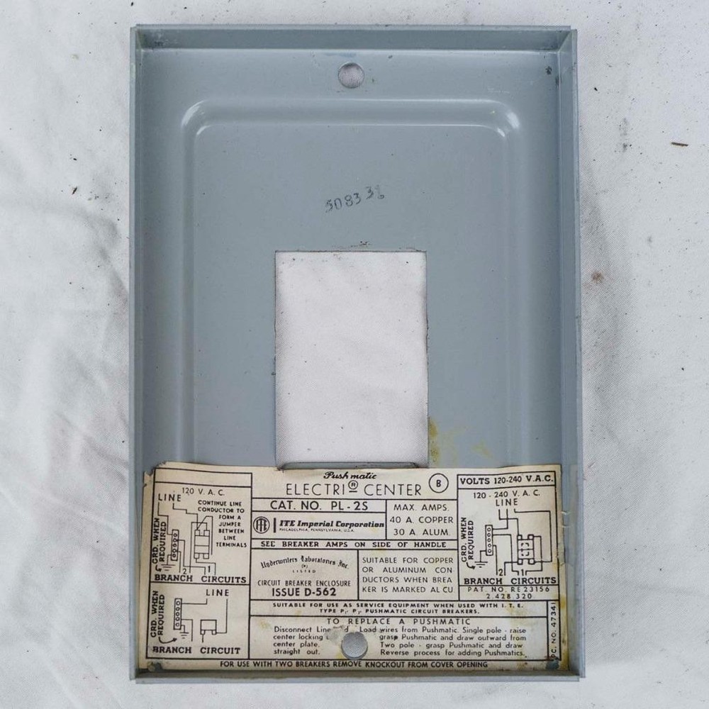 Pushmatic Electri-Center Electrical Plate Cover Only