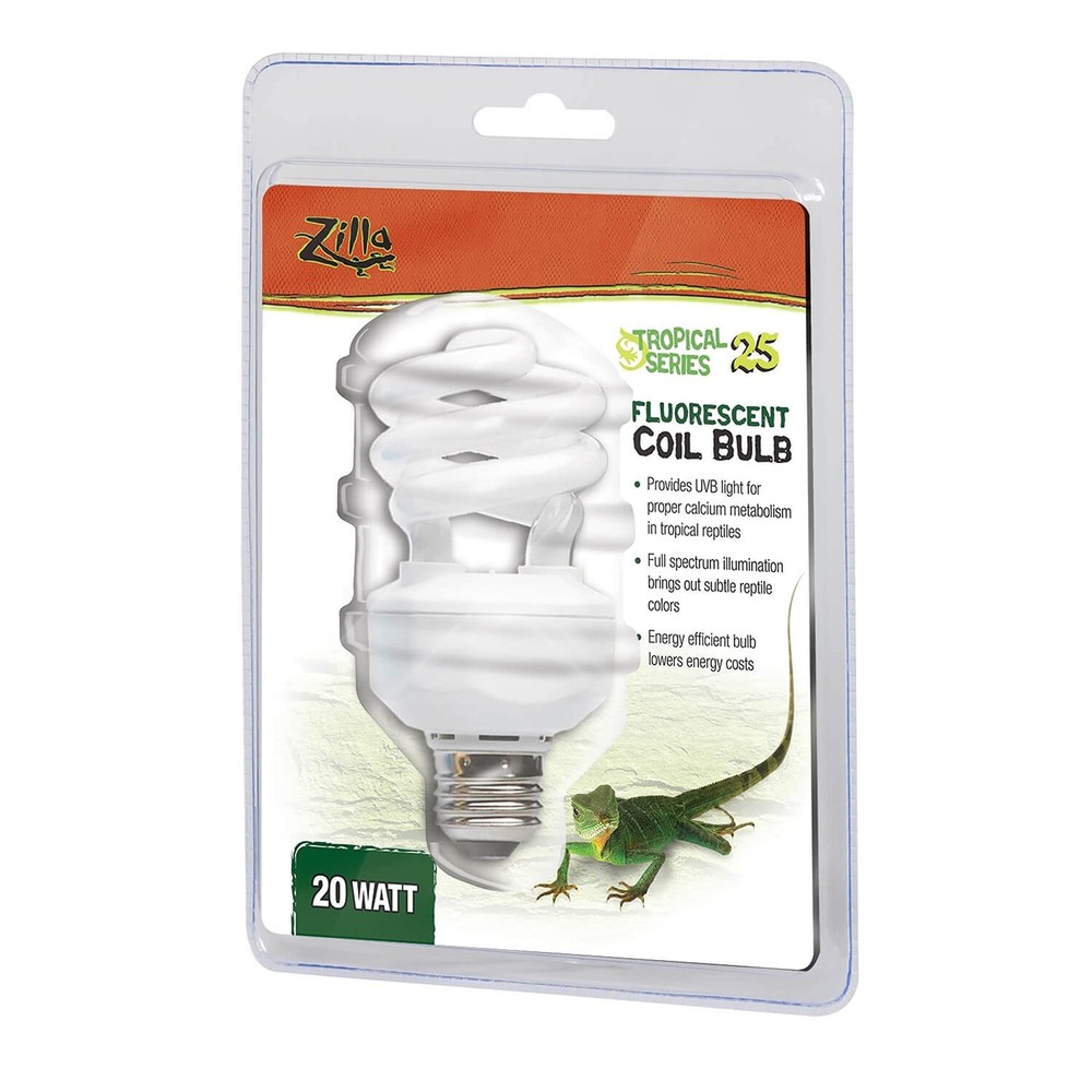 Zilla UVB Fluorescent Coil Bulb 20 Watts Tropical