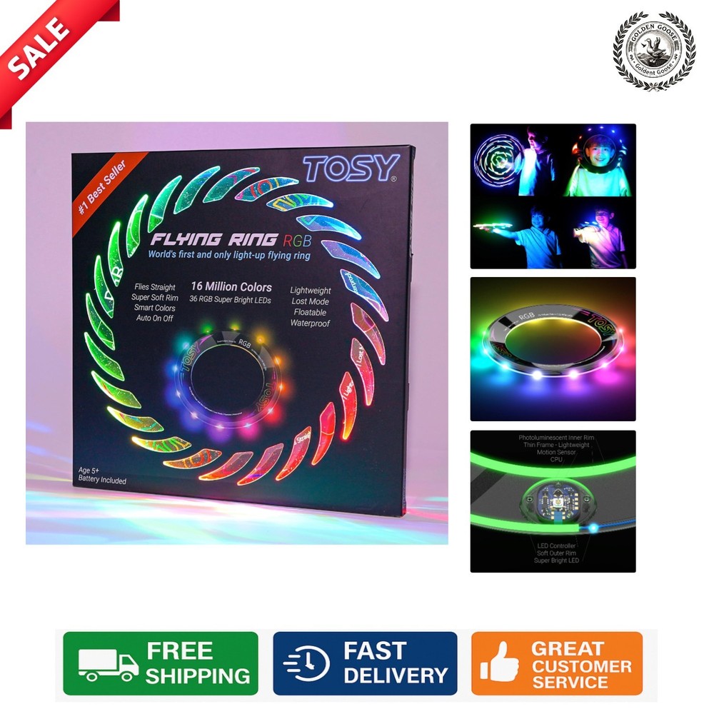 Flying Ring - Auto Light Up, Safe for Pools & Beach Games