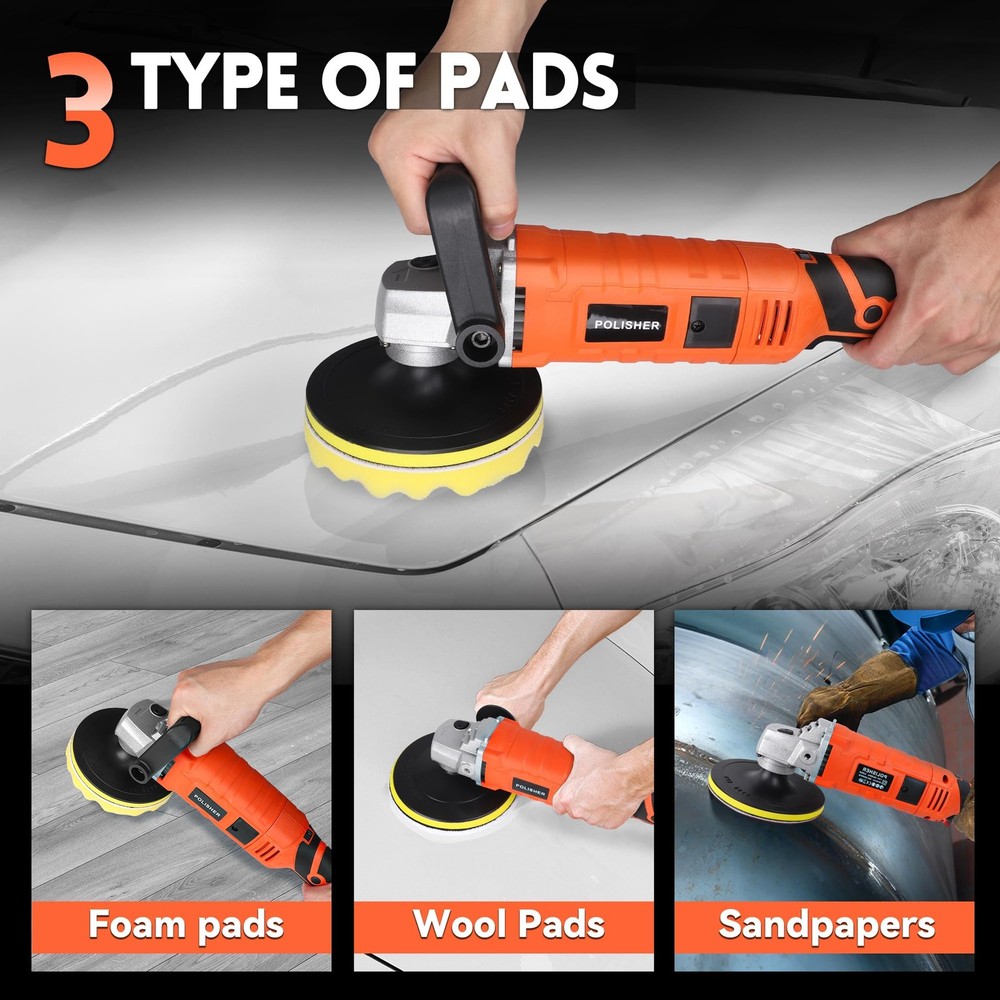 Buffer Polisher, Powerful Buffer Waxer, 7 Variable Speed 1000-3500 RPM,Rotary...