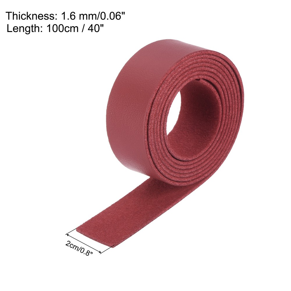 Leather Straps Strip Belt 2cm(0.8" Width) Leather Strips Red