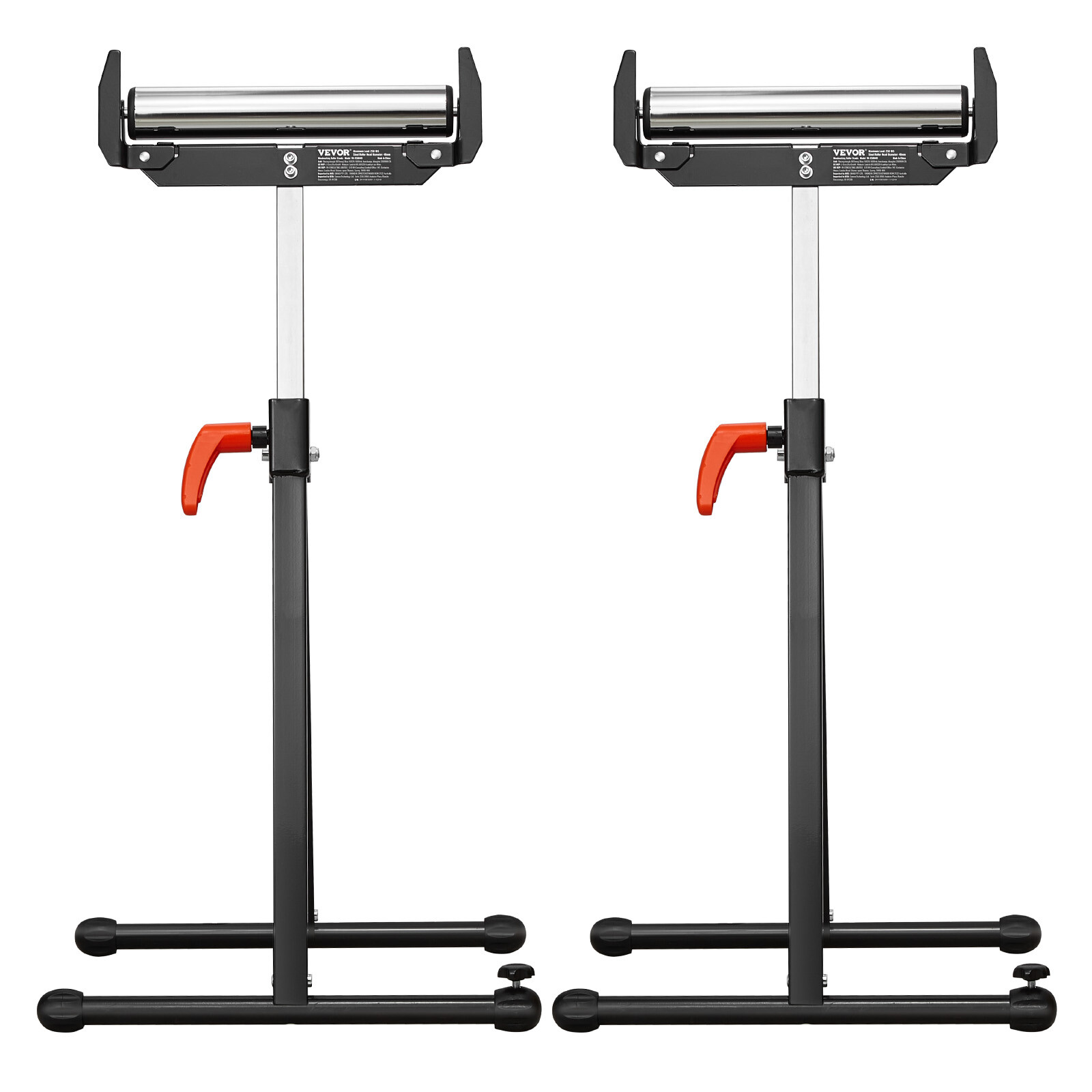2-Pack Roller Stands Max Load 250 lb Adjustable Height 27-43 in for Woodworking