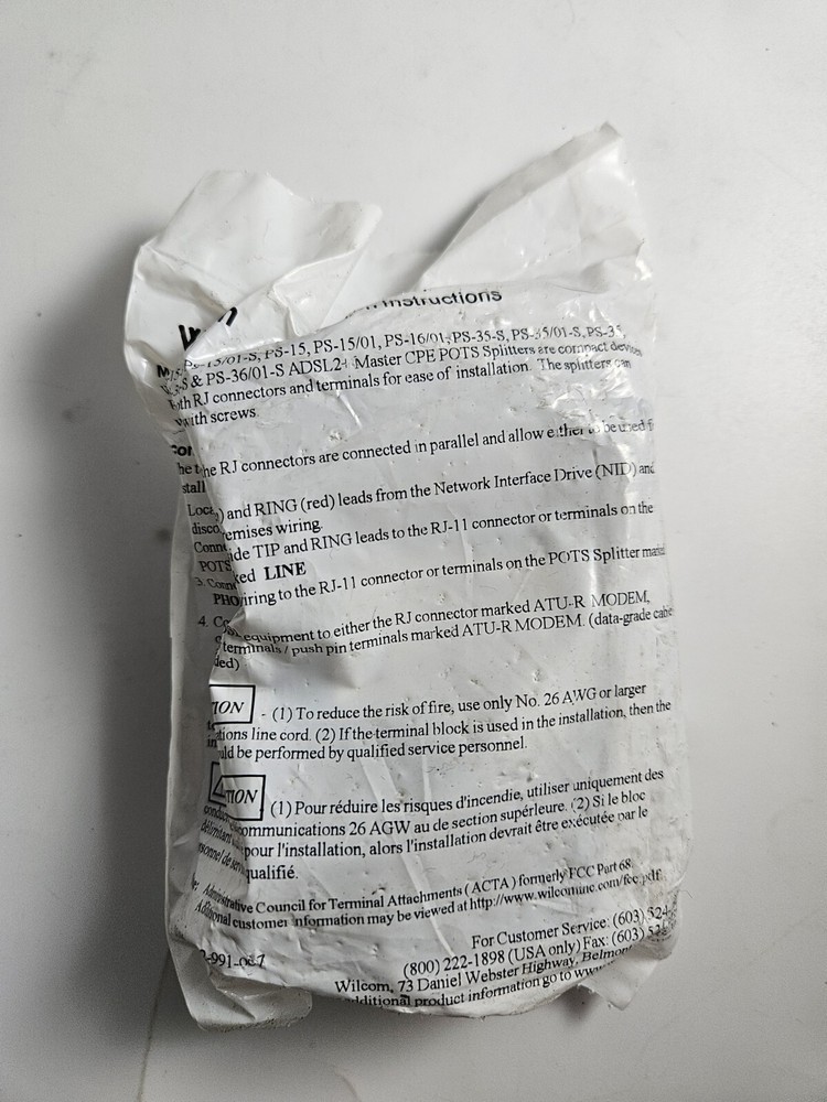 WILCOM DSL POTS SPLITTER JACK