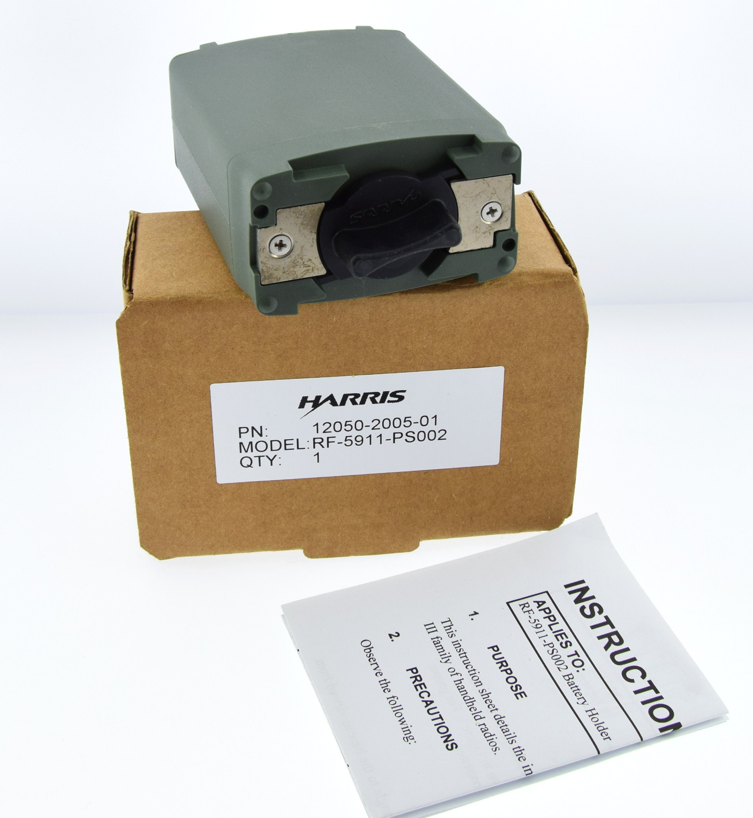 HARRIS MILITARY PRC-152 RADIO L123 BATTERY HOLDER RF-5911-PS002 12050-2005-01