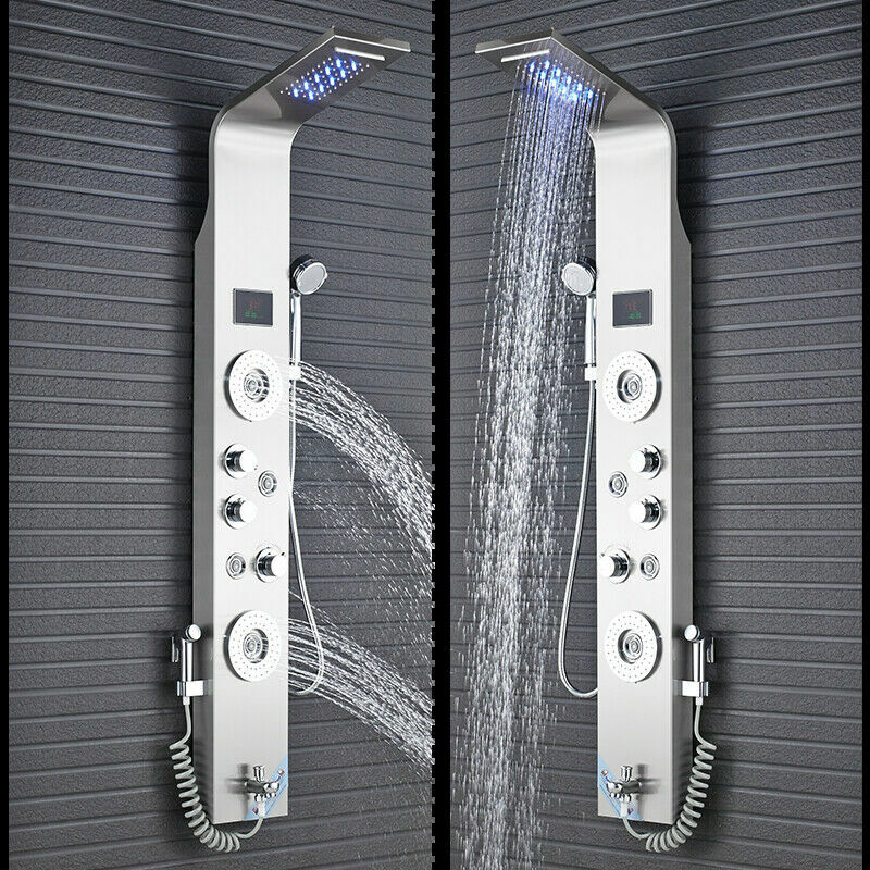 ELLO&ALLO Rainfall Waterfall Shower Panel Tower Rain Massage System Body Spa Jet
