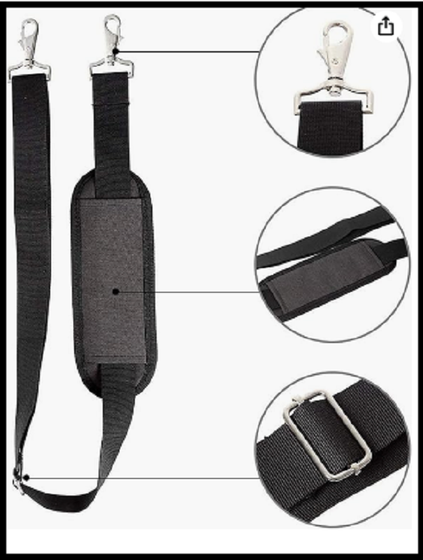 JAKAGO 61" Replacement Shoulder Strap, Padded Long Duffel Bag Strap Universal