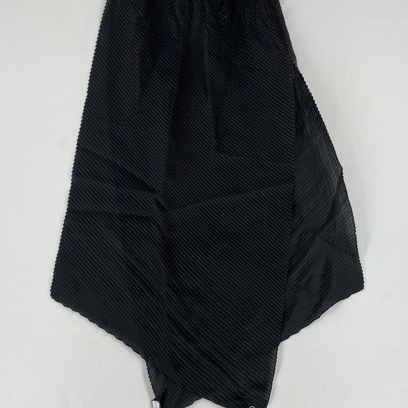 Calvin Klein Womens One Size Evening Wrap Scarf Pleated Black Rectangular