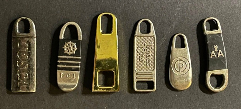 Lot of (6) Assorted Luggage Replacement Zipper Pulls.