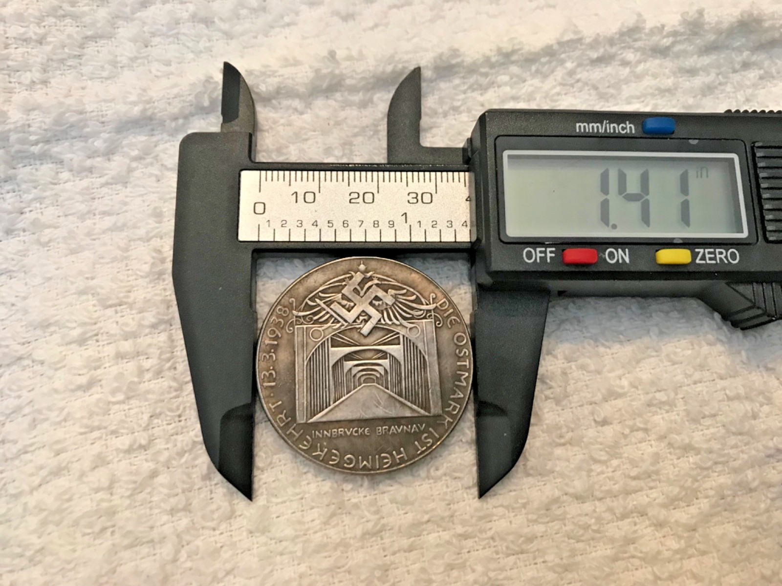 1938 GERMAN 3-13-1938 Reunification of Austria WWII COMMEMORATIVE COIN