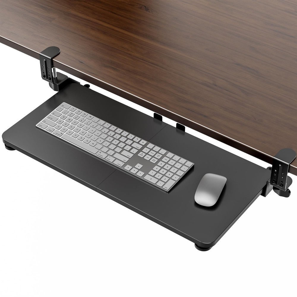 Large Keyboard Tray Under Desk, Pull Out Keyboard & Mouse Tray with Adjustabl...