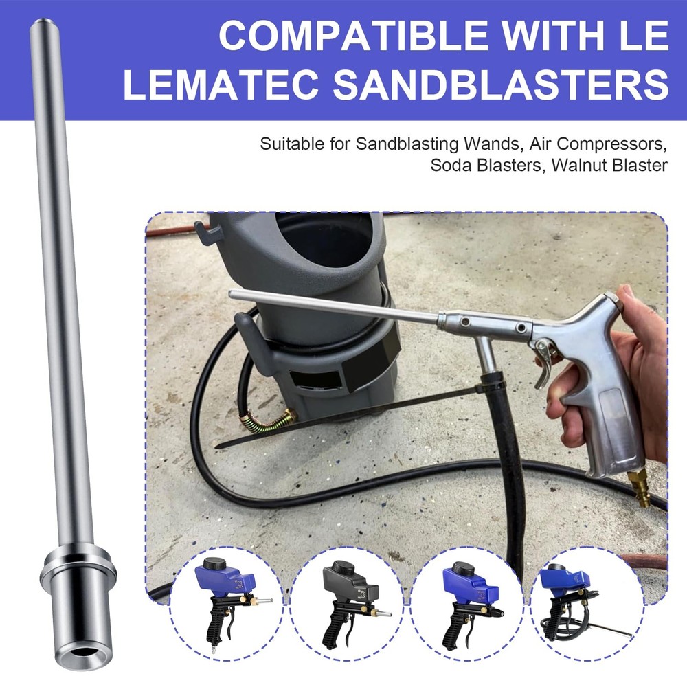 Sand Blaster Long Nozzle for LE Lematec, Sandblasting Small, Silver
