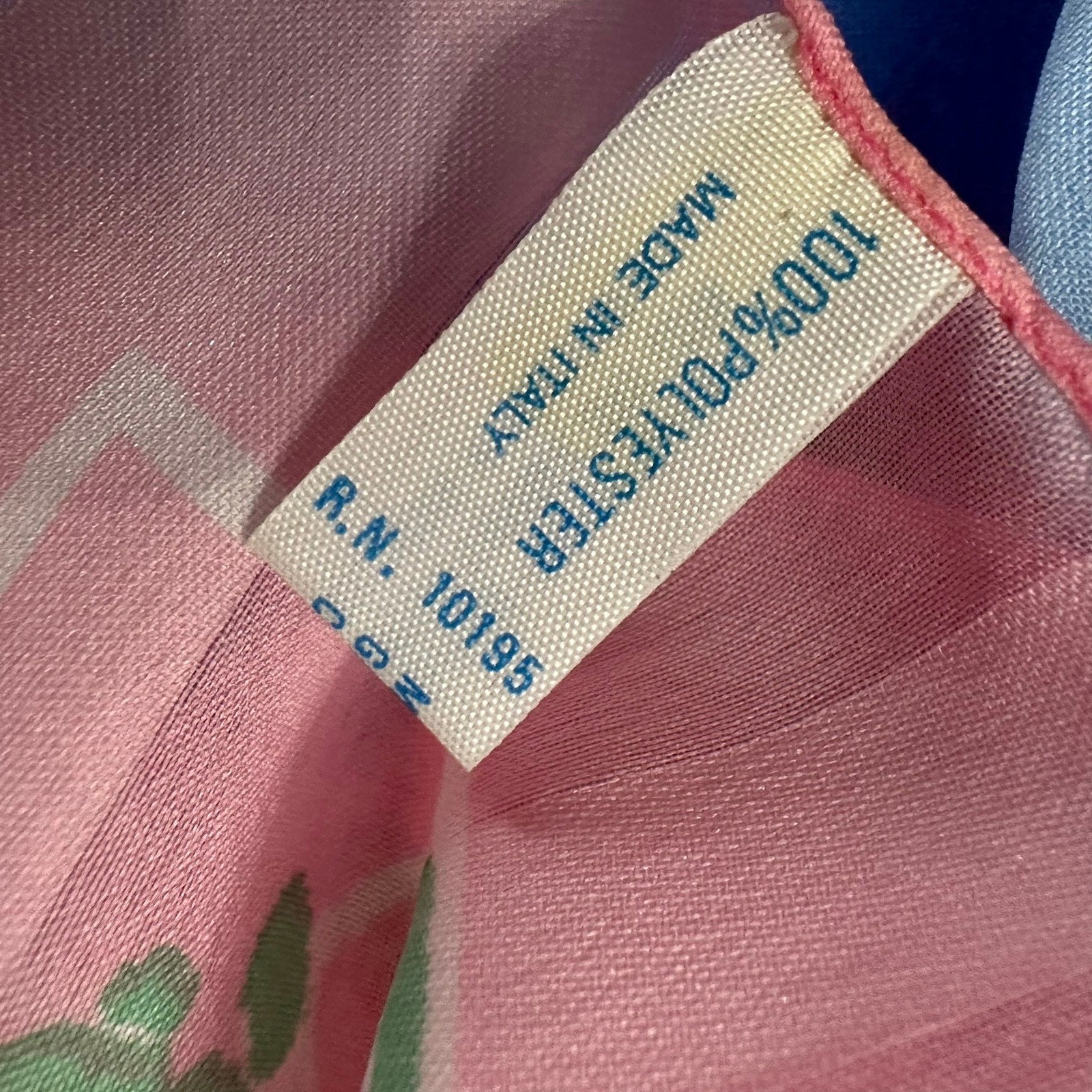 Womens Vintage Italian Scarf Coquette Cottagecore Floral Garden Spring Botanical