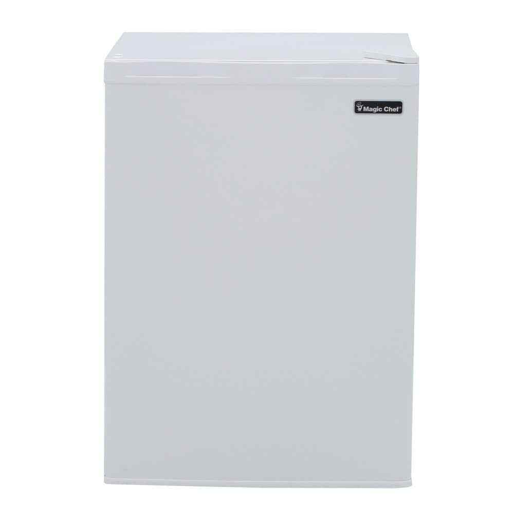 Magic Chef 2.6 cu. ft. Mini Fridge White Upfront Adjustable Thermostat Control