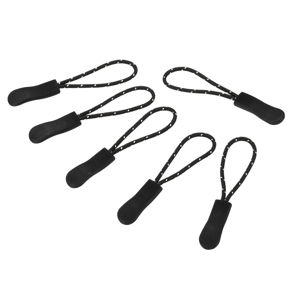 Zipper Pulls Replacement 30pc Extension Cord Handle Fix Tag Extender Black White