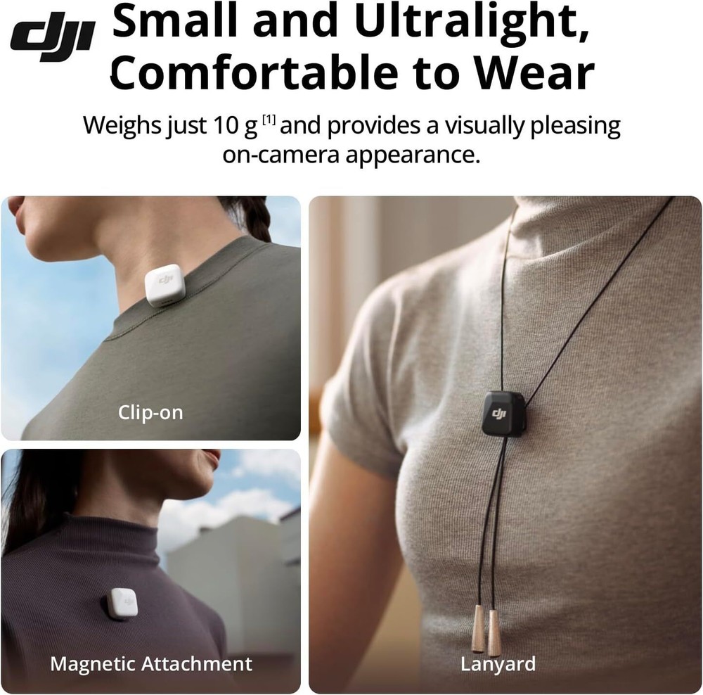 DJI Mic Mini (2 TX + 1 RX + Charging Case) Wireless Microphone for iPhone/Camera