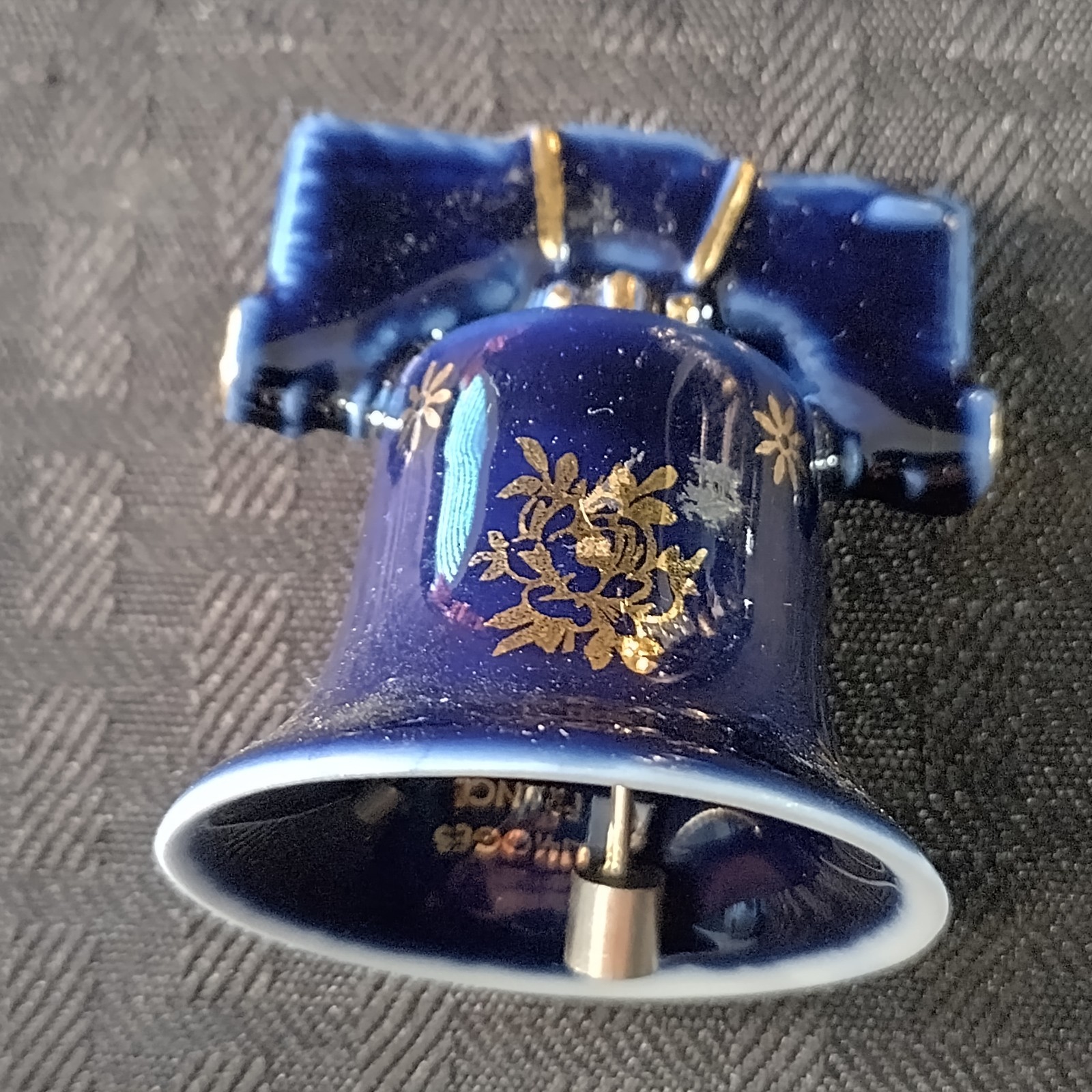 Limoges Cobalt Blue and Gold Miniatures Courting Couple Set Of 7 Pieces