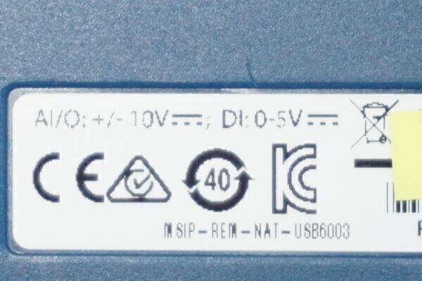 National Instruments NI USB-6003 Data Acquisition Device, Multifunction DAQ