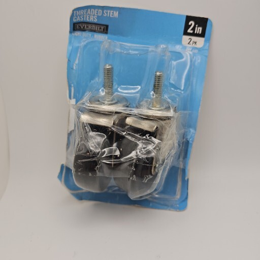 Everbilt 2" Light Duty Threaded Stem Casters - Rubber Wheels 837440 (2 per pk)