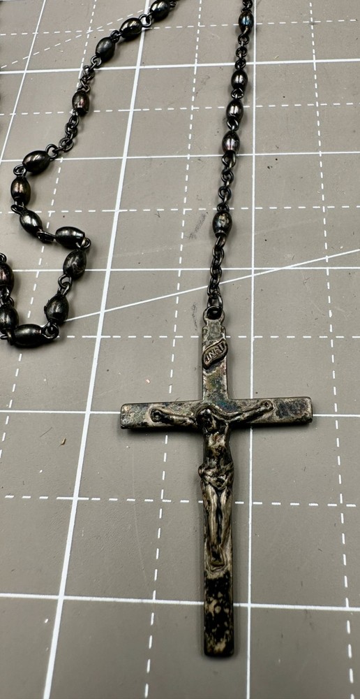 Antique Sterling Rosary with Sterling Beads