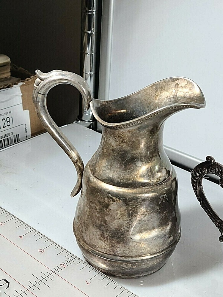 Silver Plate Pitcher Creamer and Sugar