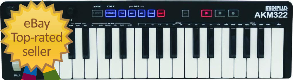 AKM322 Mini Size 32 Keys USB MIDI Keyboard Controller