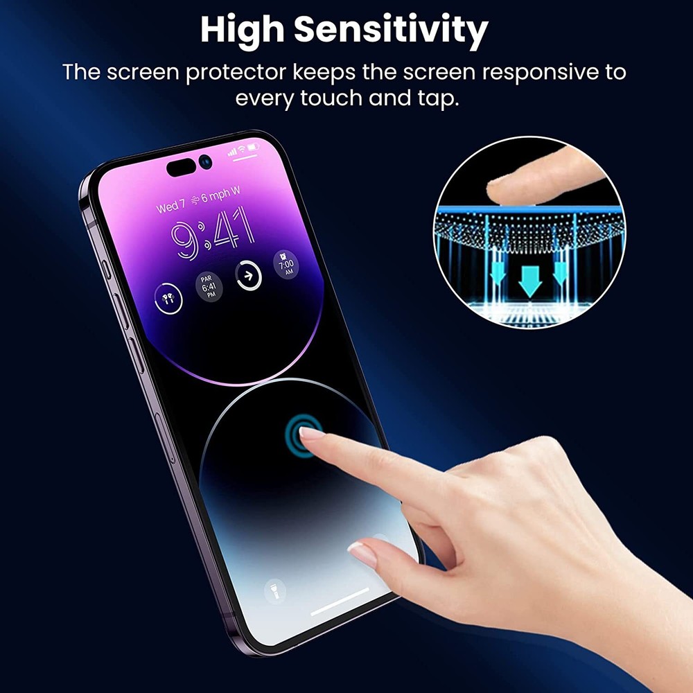 For iPhone 14 Pro Max Tempered Glass Screen Protector Camera Lens +Front +Back