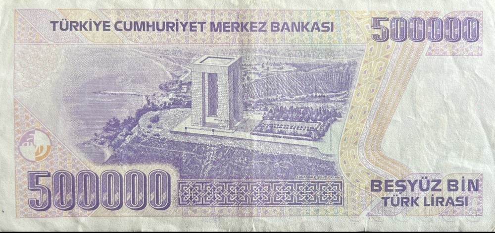 Old 500,000 Turkish Lira Notes, Excellent condition.