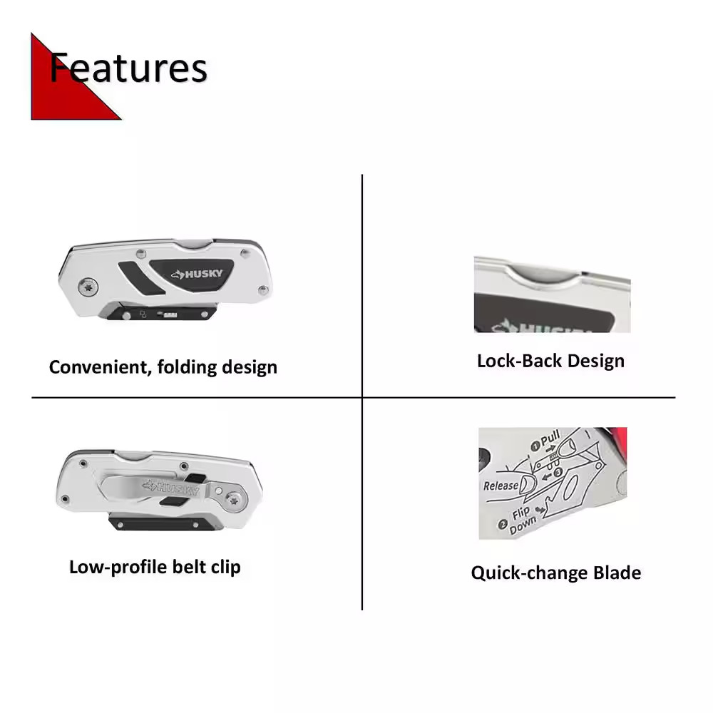 Compact Folding Lock-Back Utility Knife