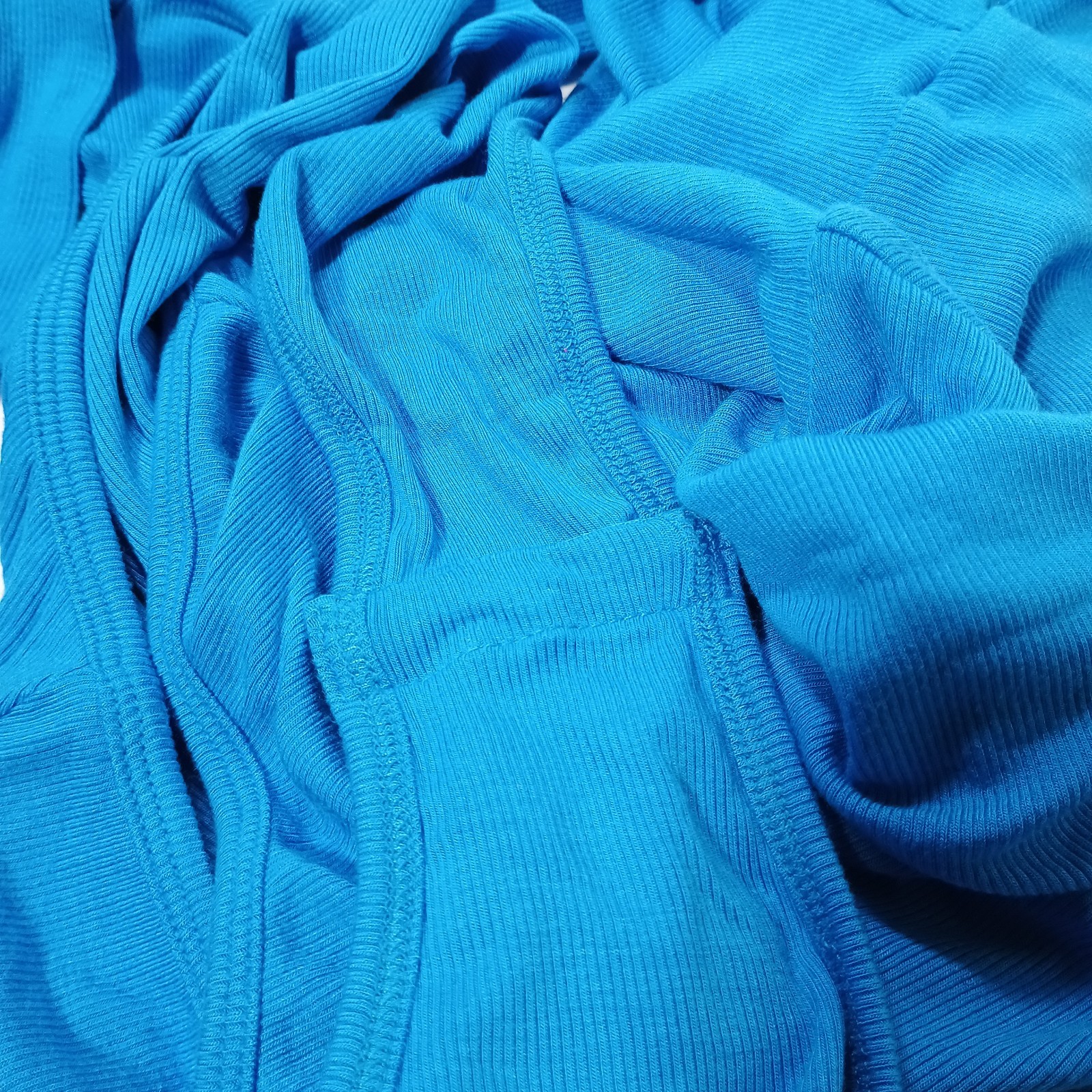 Reoria Women's 2X Blue Turtleneck Long Sleeve Bodysuit Ribbed Thong Leotard Top