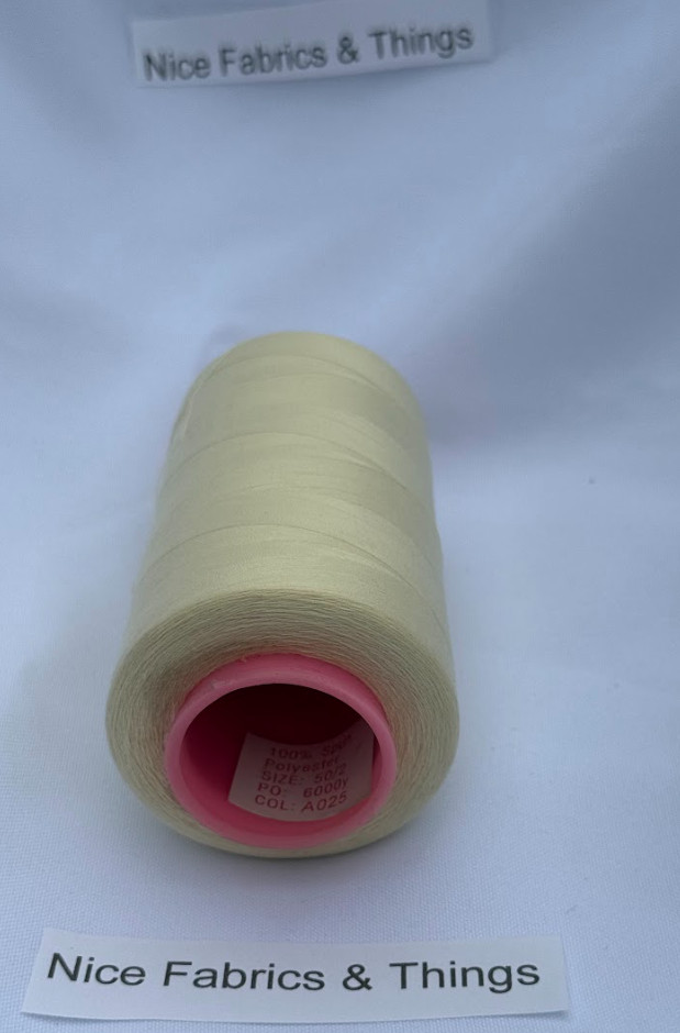 50 Spools - Light Yellow A025 Multi Purpose Sewing Thread