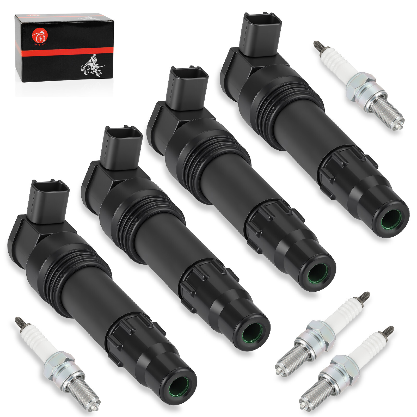 4 Ignition Coils Iridium Spark Plugs For Suzuki Hayabusa 1300 GSX1300R RZ BK BKA