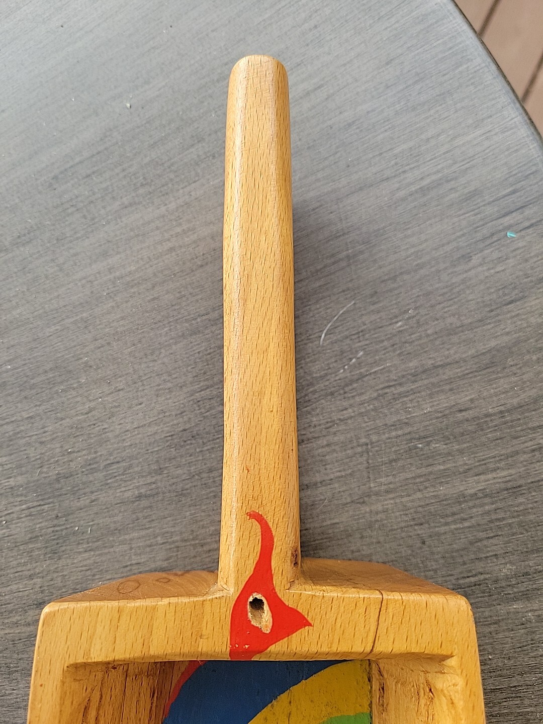 Vtg Folk Art Wooden Tole Grain Flour Scoop Painted Primitive Farm Core READ