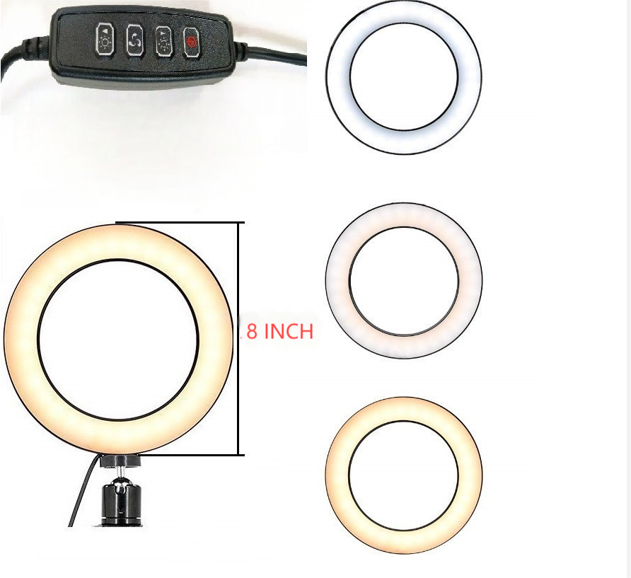 8-Inch Ring Light with 53-Inch Tripod, USB Powered, Phone Holder for Streaming..