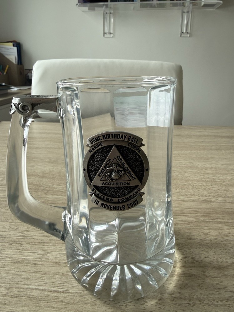 2007 USMC Birthday Ball Mug - Pewter Emblem- Systems Command