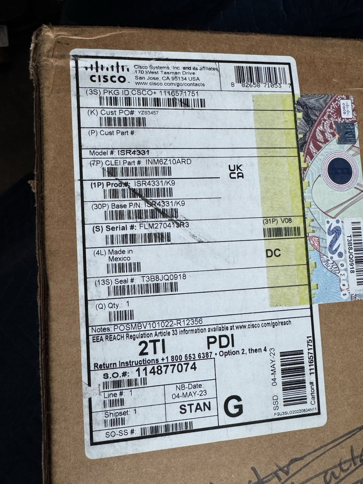 Cisco ISR4331 K9 Router ISR 4331 Integrated Services NEW Sealed