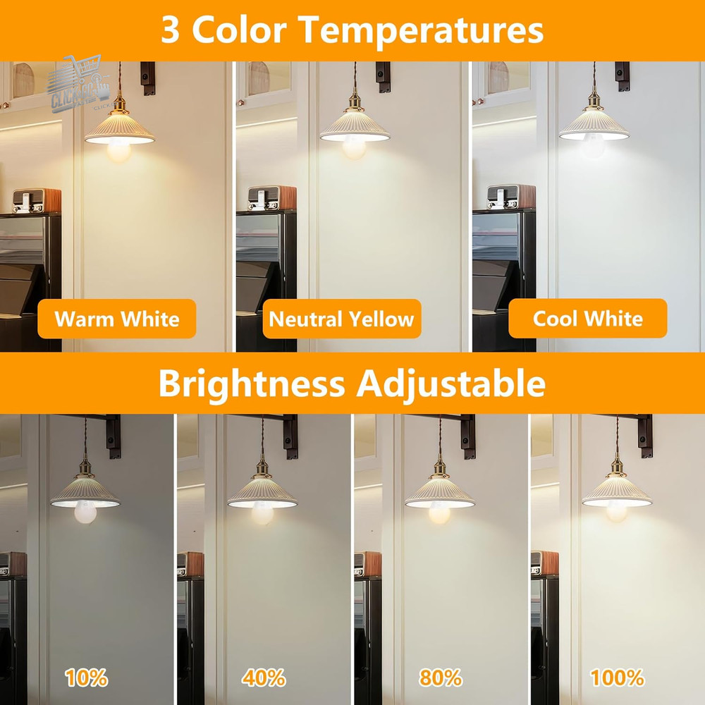 4 Pack LED Bulbs E27 Rechargeable Battery Emergency Dimmable Remote Control