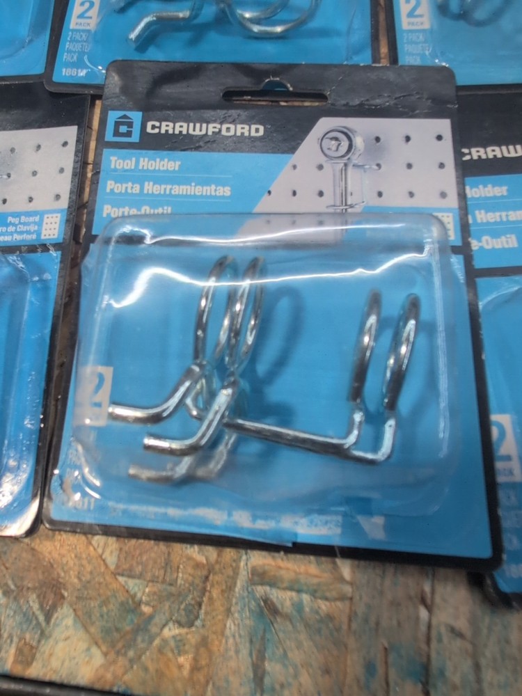 Crawford Locking Peg Hooks Tool Holders #18611 ~ 7 NEW Packages ~ 14 HOLDERS