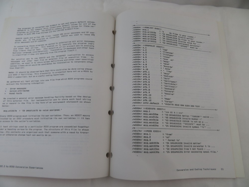 IBM International Systems Centers Using Rexx In Practice Exec 2 Conversion 1983