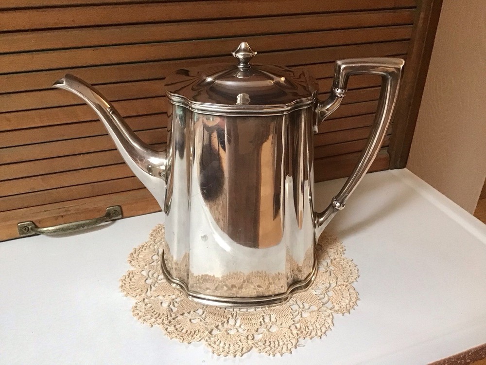 VTG Reed & Barton LARGE Hotel Silver Soldered Coffee Pot