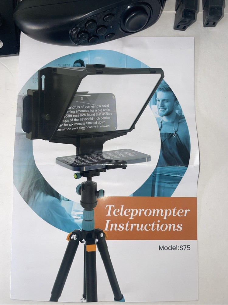 Portable Teleprompter S75 With Handheld Multi-Device Compatibility 5.5 By 6 In.
