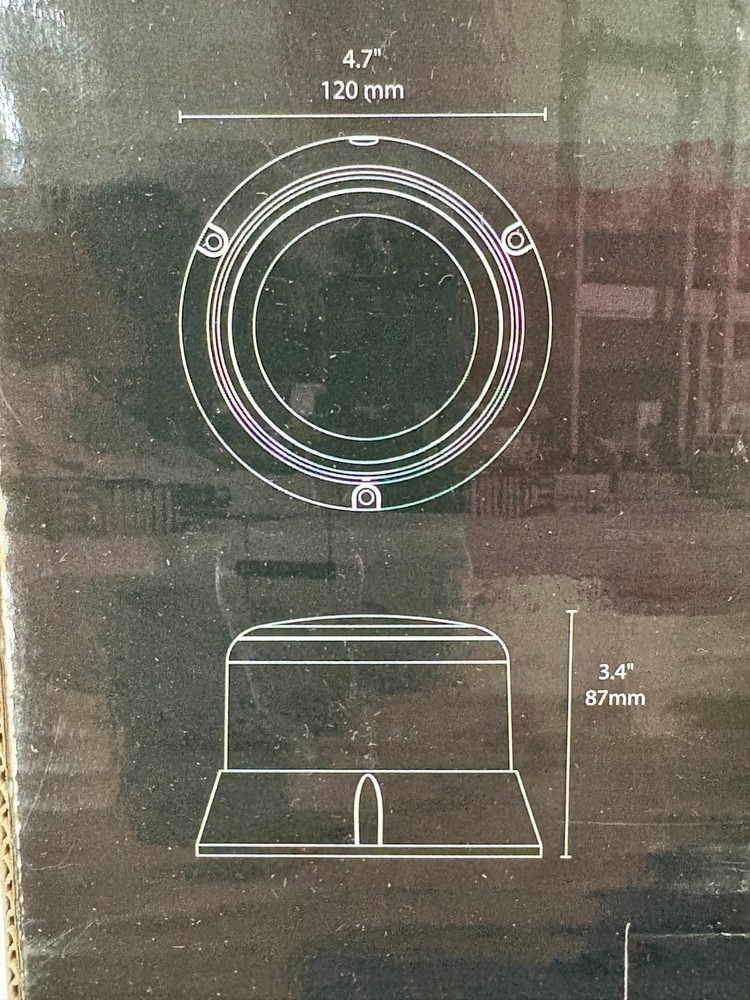 Blazer Amber & White LED Medium Beacon Class 2 Warning Light 12V Clear Lens ^