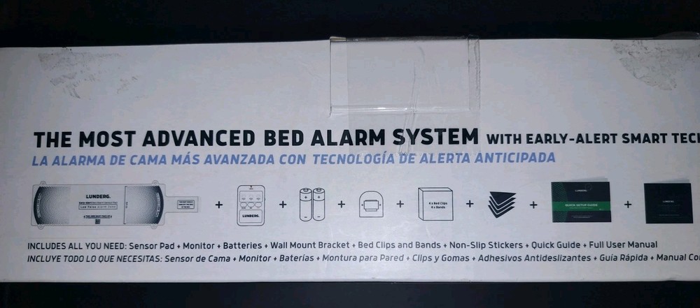 LUNDERG Early Alert Bed Alarm System For Elderly Wireless Sensor Pad READ!