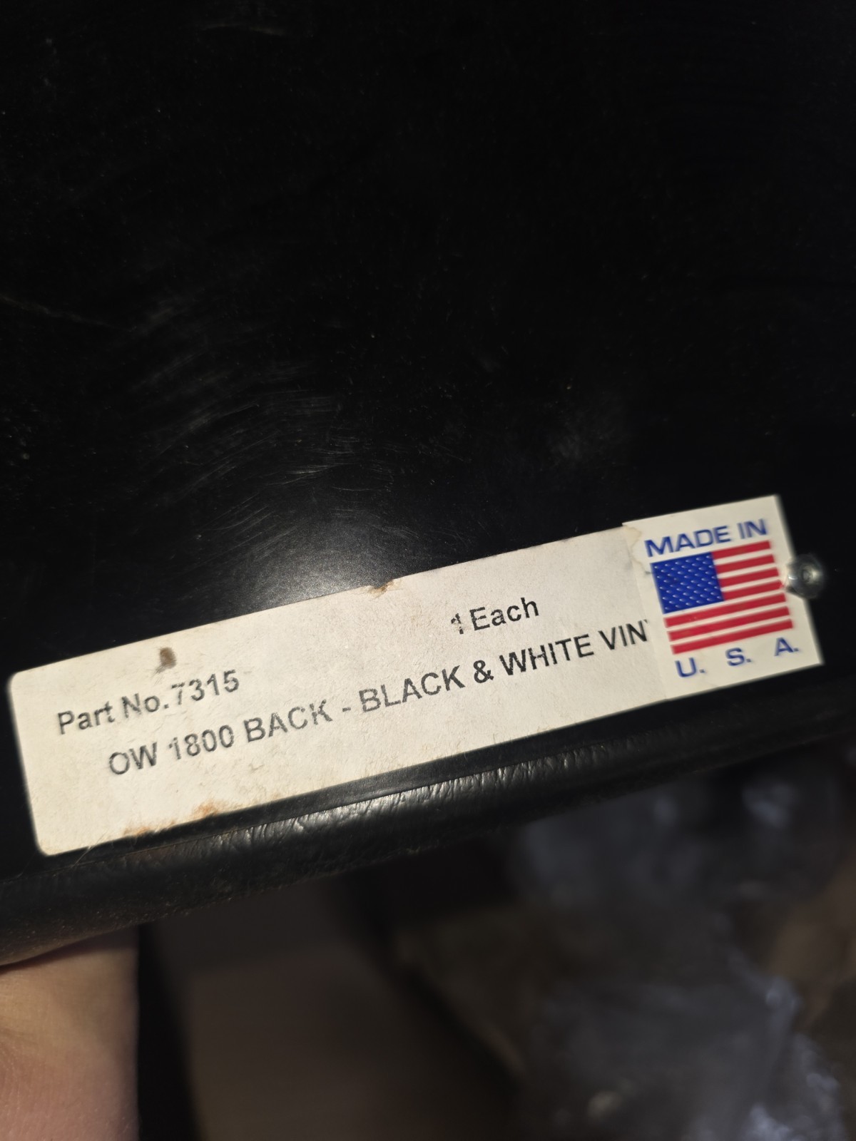 Oliver White 1800 Seat White Black 7315 7314 Made In USA NOS Open Box