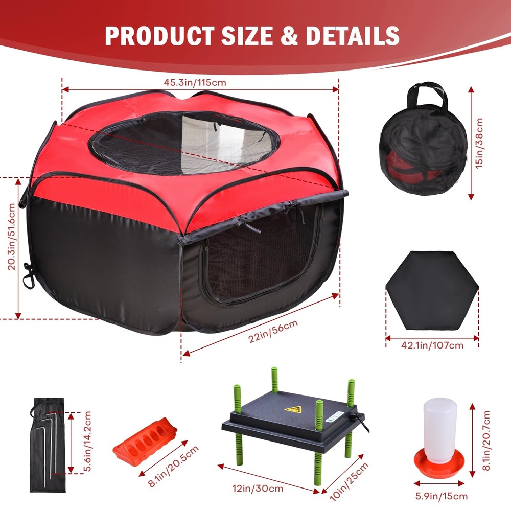 Chicken Brooder Box for Chick Starter Kit - 10 * 12inch Brooder Heating Plate...