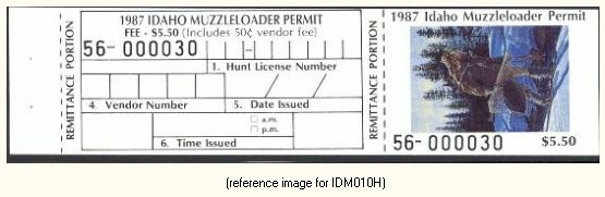 D2K Idaho Muzzle-Loading 1987 $5.50 with info tab