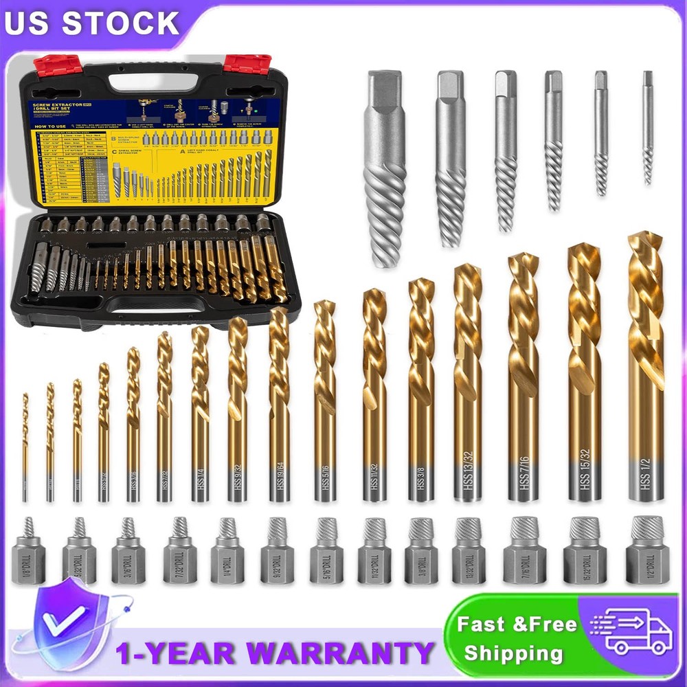 11135ZR 35-Piece Screw Extractor & Drill Bit Set Removal Tool Bolt Stud Removers