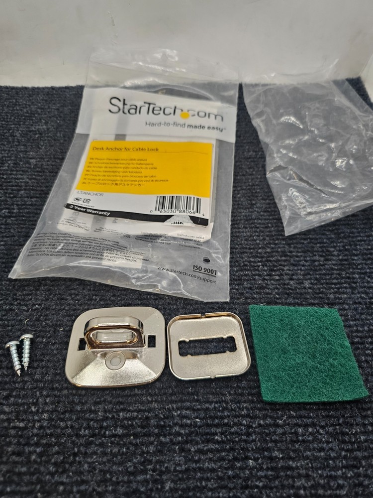 StarTech.com LTANCHOR Desk Anchor For Cable Lock Security, Steel
