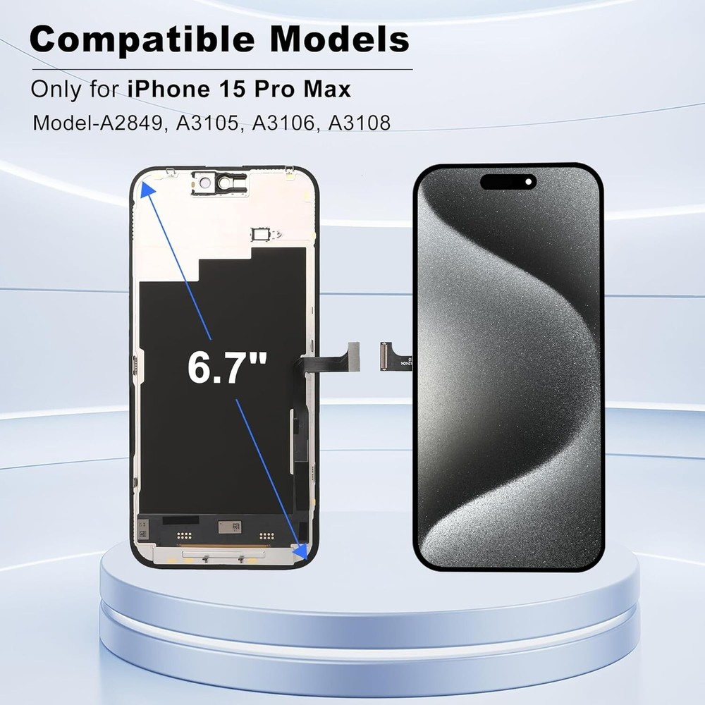OLED For iPhone 15 Pro Max Screen Replacement Display Digitizer Repair Kit