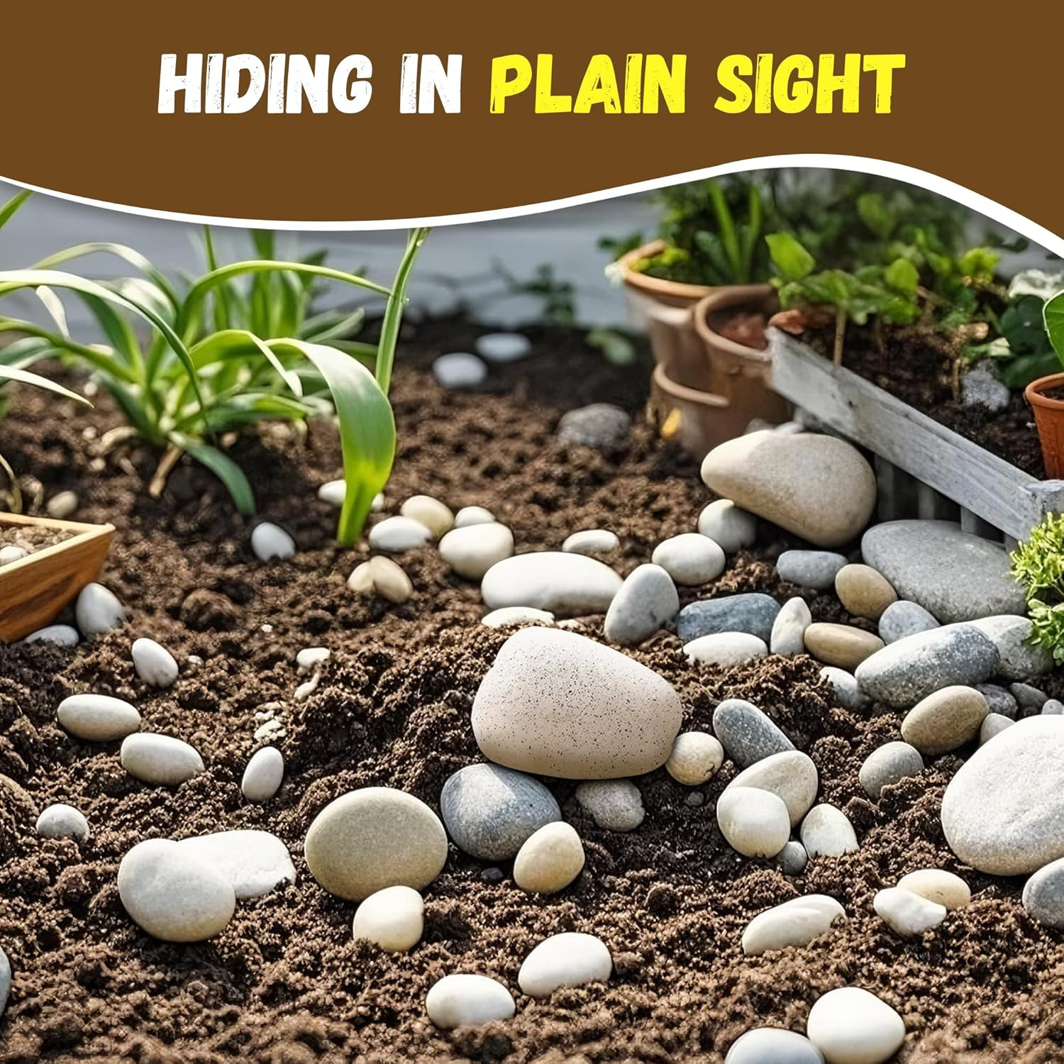 Fake Rock Key Hider Safe for Outdoor Garden or Yard, Large Size Fake Stone Hidde