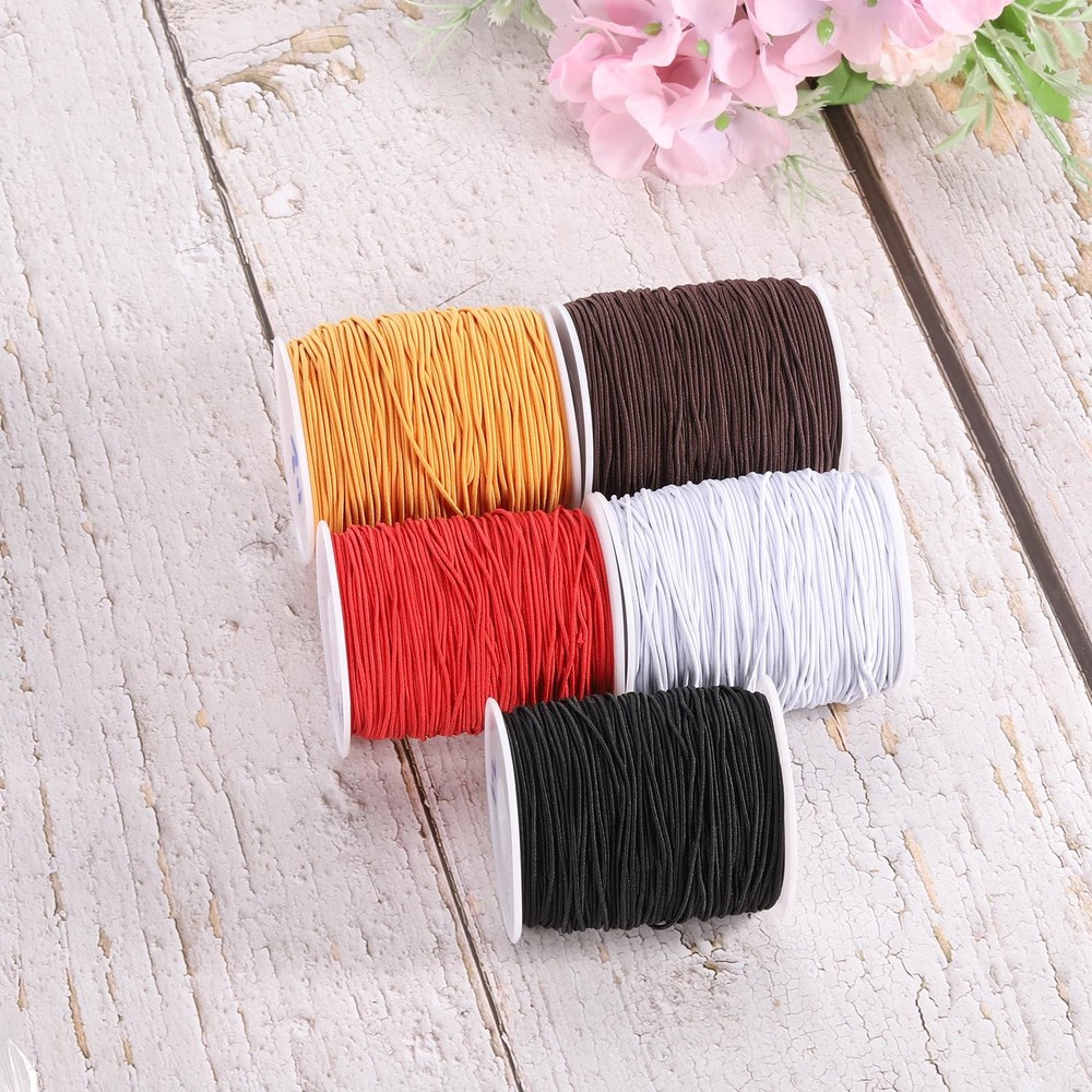 uxcell 1.2mm Elastic String Cord Thread Beading 1.2mm, Brown